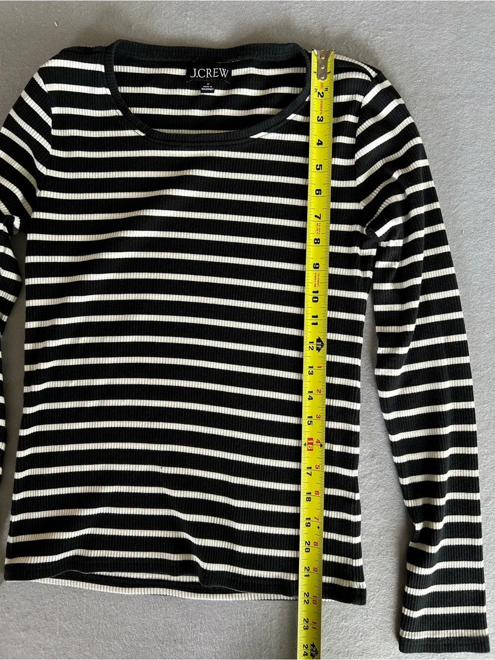 2 J. Crew Womens Long Sleeve T-Shirt Size M- Black & White, Blue &Red Stripes